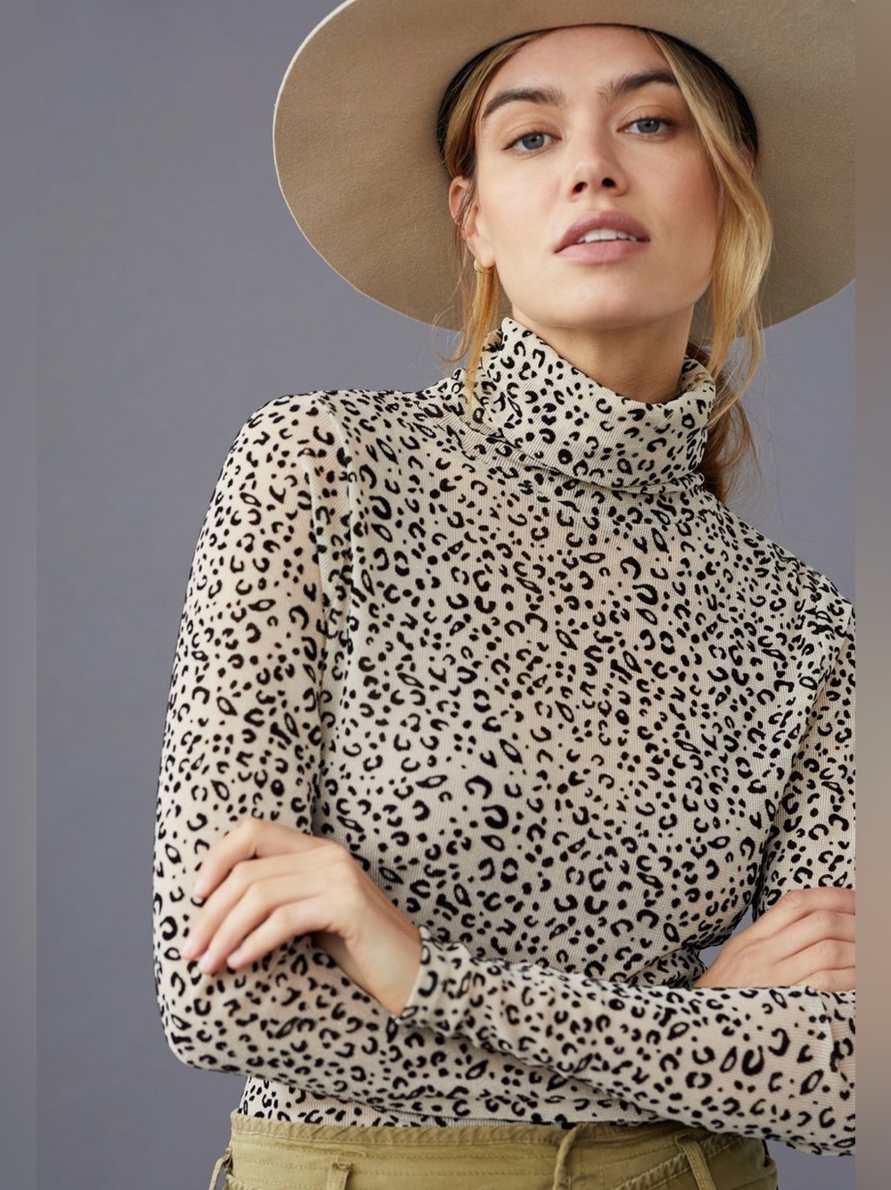 Mesh Turtleneck Top